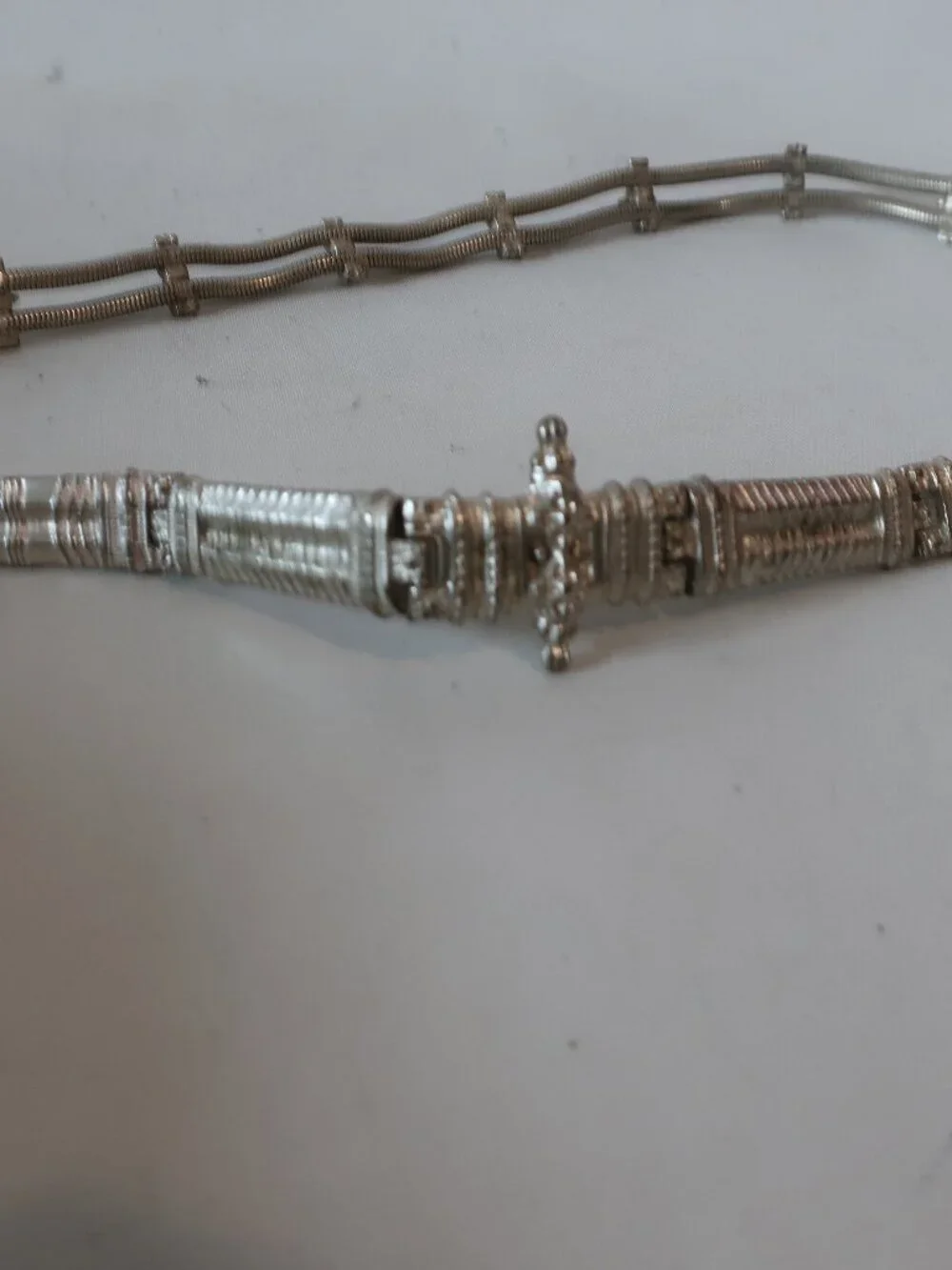 Womens Unbranded Silver (Item- 9) Metal Woven Chain Waist Belt M